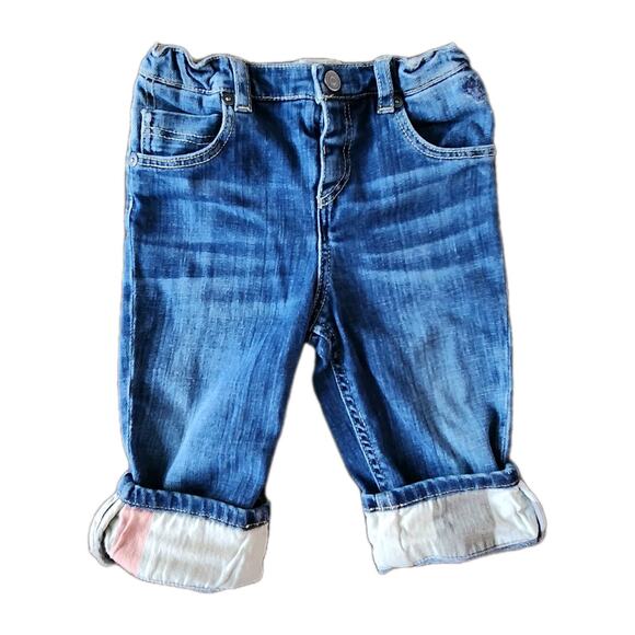 Burberry Other - Burberry Baby Boy Jeans Size 12M Novacheck Cuff Straight Leg zip Elastic waist